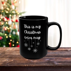 Christmas Hot Cocoa Mug, Holiday Hot Chocolate Mug, Warm Cozy Winter Women Mug, Gift for Cocoa Lover