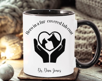 Taza de veterinario personalizada, regalo de medicina veterinaria personalizado, taza de café de agradecimiento por su trabajo.