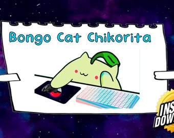 Chikorita Bongo Cat Virtual Cam for Twitch, Youtube, Discord, Facebook Vitual Camara