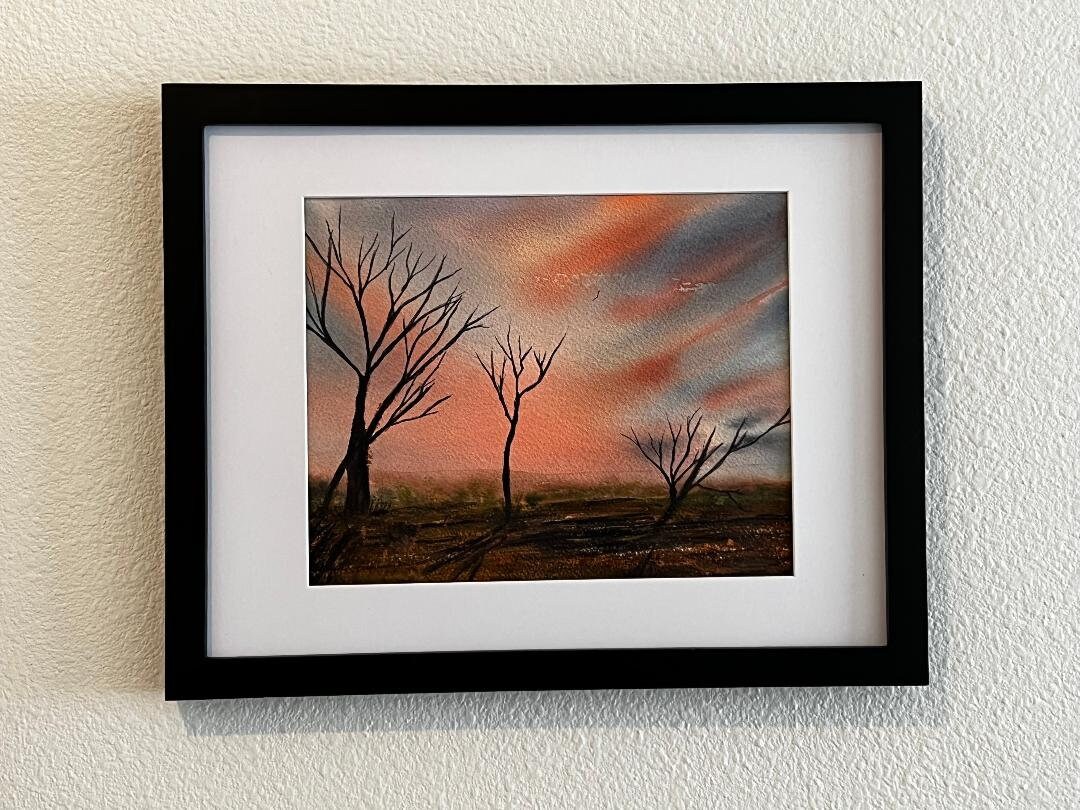 Sunset Sentinel A Gorgeous Sunset 100 % Cotton Watercolor Paper