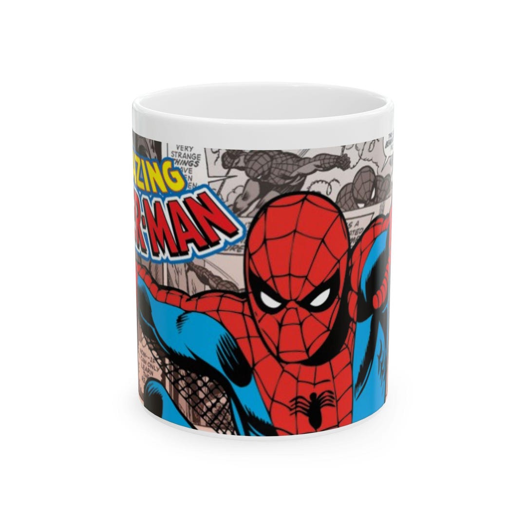 Web-slinger Comic Mug, Red and Blue Superhero Cup, Gift for Movie Fans ...