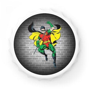 Superhero Bottle Opener: Robin Fridge Magnet, Comic Book Barware