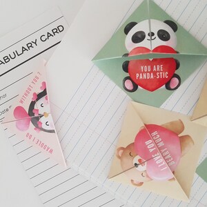Valentines Printable Classroom Cards. Valentines Origami Bookmarks ...