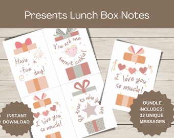 Kids Lunch Box Notes: 32 Positive Affirmations (Printable Digital File)