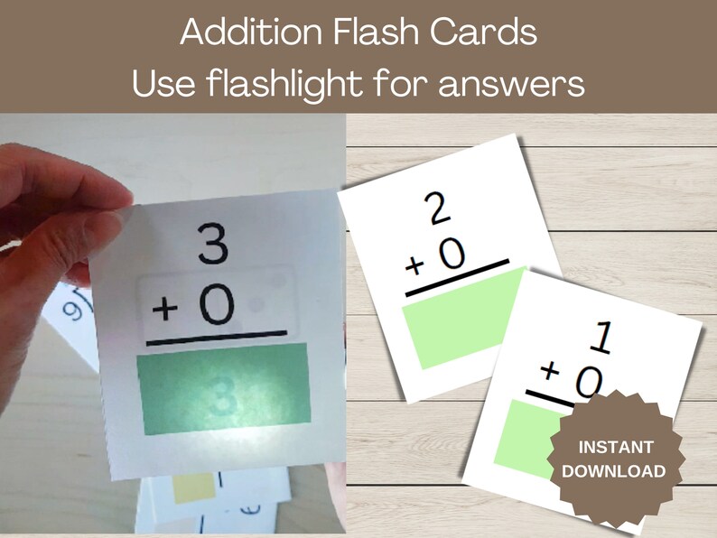 Addition Printable Flash Cards for Early Elementary Math Etsy Australia