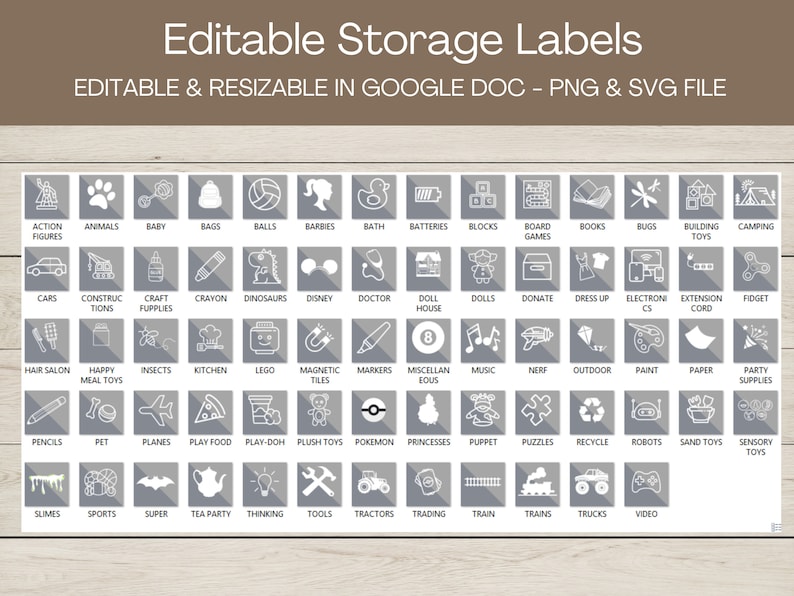 Toy Storage Labels. 68 Playroom Organization Labels. Printable. Instant