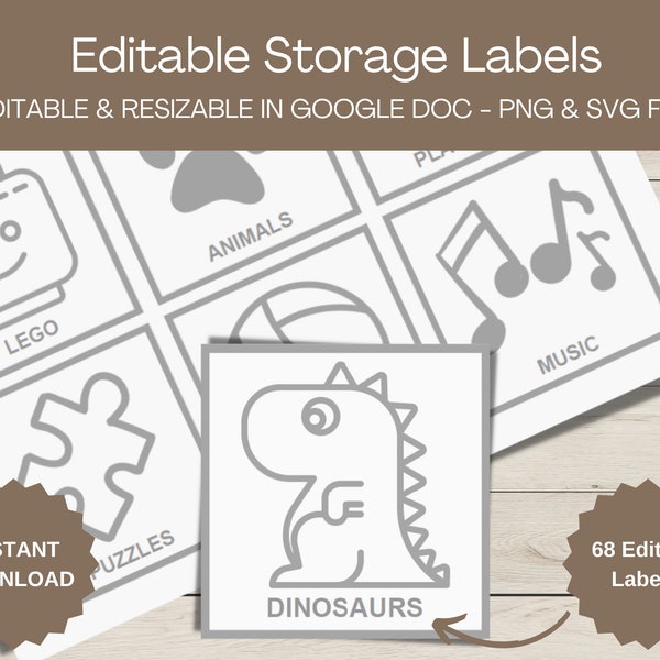 Editable Toy Storage Labels. 68 Playroom Organization Labels. Minimalist Design. Playroom Printable. Playroom Label Editable in Google Doc.
