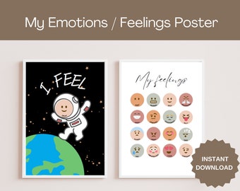 Space Emotions Poster. Feeling Posters. Printable. Instant Download.