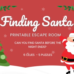 Christmas Escape Room: Finding Santa DIY Printable Game (PDF)