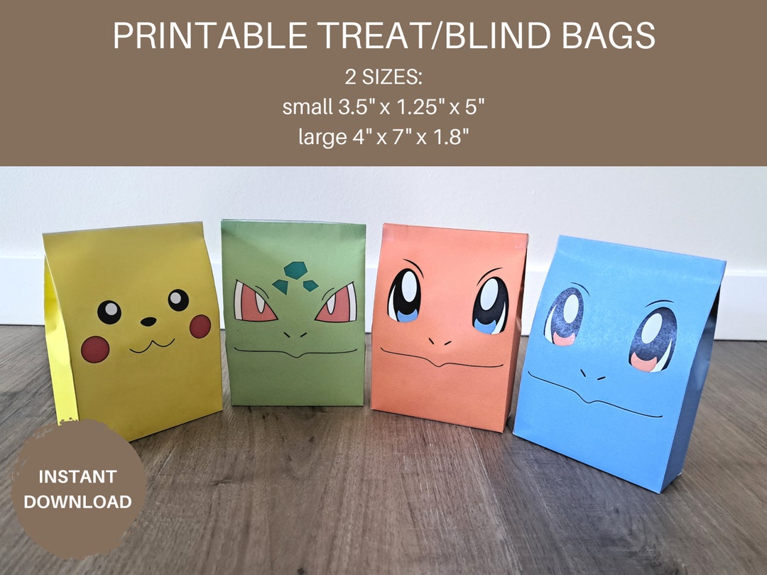 4 Pokemon Inspired Treat Bags, Goodies Bags, Loot Bags, Blind Bags ...