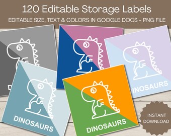 Toy Storage Labels: 120 Customizable Playroom Organization (PNG Files)