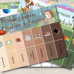 Editable Kids Daily Routine Chart: Visual Schedule, 140 Cards (PDF) - Etsy
