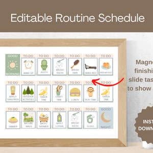 Editable Kids Daily PlannerKids Daily Visual Schedule Daily Planner for Kids Chore Chart Kids To Do List Printable Visual Planner Editable