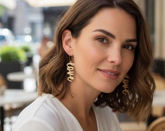 Love Script Earrings SVG, Love Jewelry Laser Cut File, Instant Download