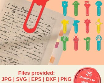 ペーパークリップブックマークSVGバンドル - すぐにダウンロード