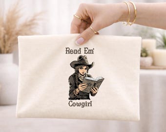 カウガール読書 PNG：ウエスタンシャツのデザイン（デジタルダウンロード）