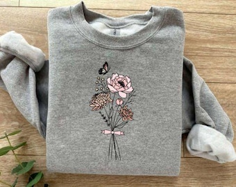 誕生月の花束 SVG | コケット バレエコア クリップアート (PNG)