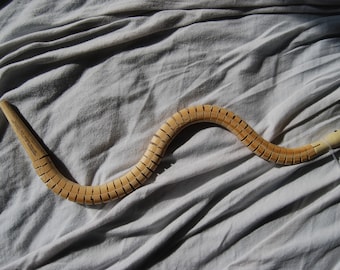 wooden articulated mobile snake serpent home decor