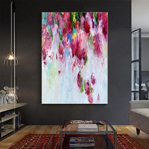 Flower Painting -Thick Texture Oil Painting -Hand-Painted Oil Painting Summer Green Plant- Unframed QL1053