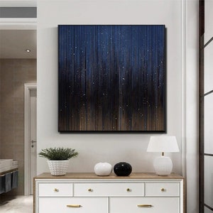 Handgemalt auf Leinwand-Original Sternenhimmel Ölgemälde- Dekoration Schlafzimmer Veranda Quadratische Malerei- Moderne Einfache Dekorative Malerei QL1018