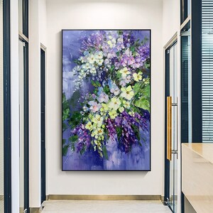 Flower Rose Painting-Canvas Abstract Oil Painting-Handmade Oil Painting- Modern Canvas Wall Art- Living Room Decorative-QL1006