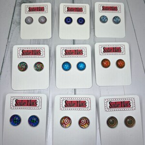 Glass Mosaic Stud Earrings
