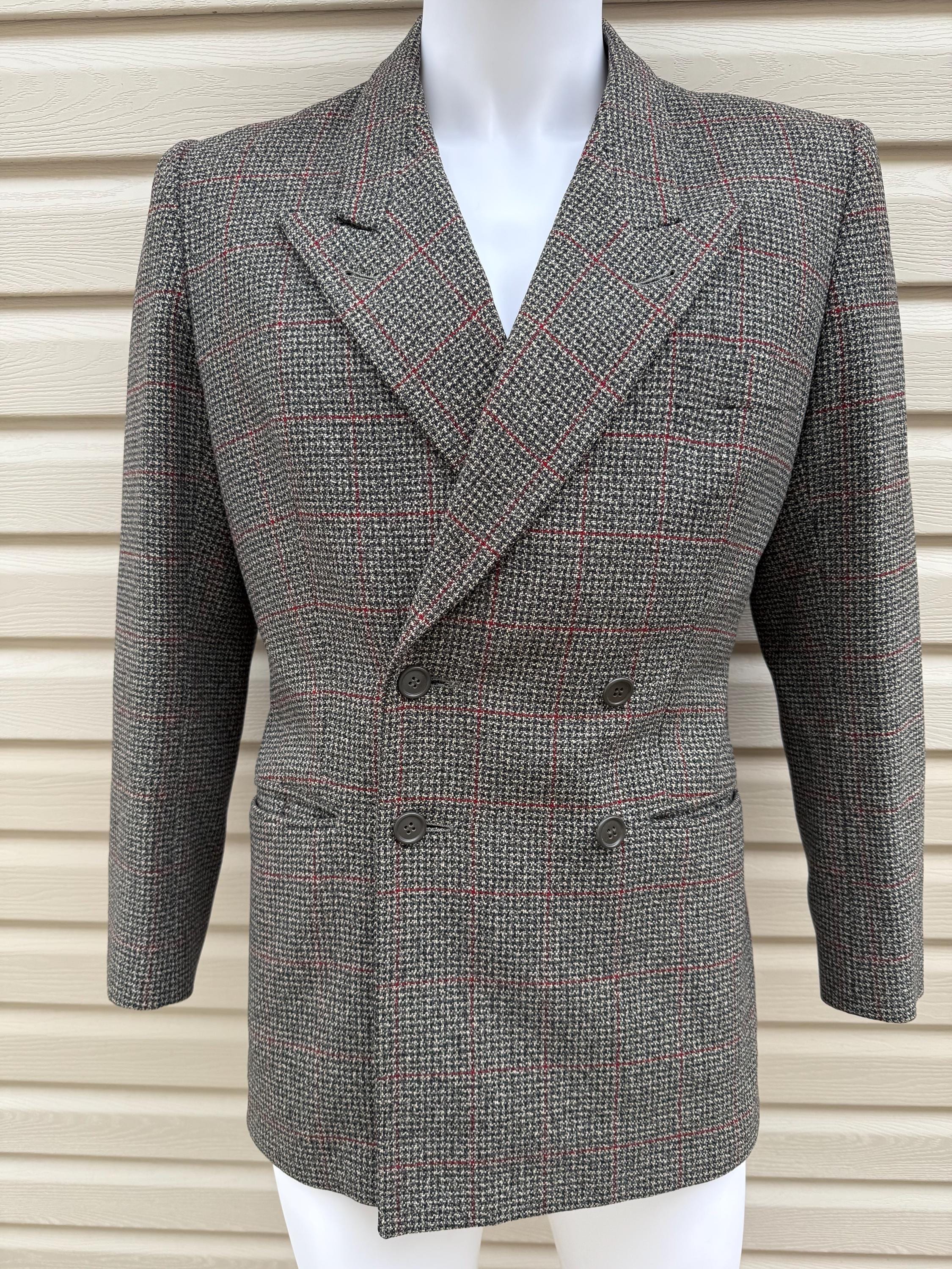 ジャケット・アウター 30s Special Vintage Double Brested Coat Size 36/38 Vintage 1930s 4x2 Patch Pocket Belt Back Double