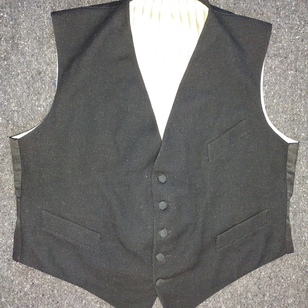 1914 Waistcoat Wool Vest Antique Collectible Men's Vintage Clothing Daywear Morning Frock Sack Business Suit 1910s Edwardian Great War WWI