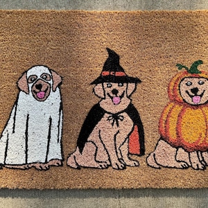 Halloween Golden Retriever Doormat