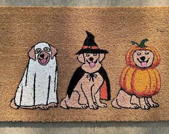 Halloween Golden Retriever Doormat