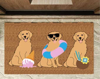 Summer Golden Retriever Doormat