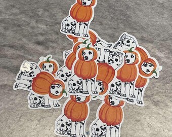 Dalmatian Pumpkin Dog Sticker