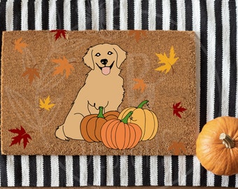 Fall Golden Retriever Doormat