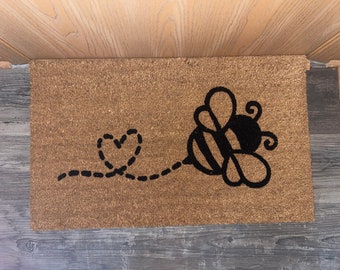 Bee Doormat - Custom Welcome Mat, Spring Decor
