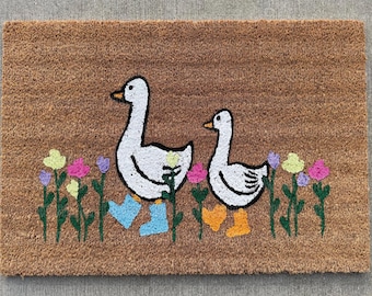 Spring Flower Goose Doormat