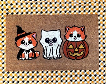 Halloween Orange Cat Doormat