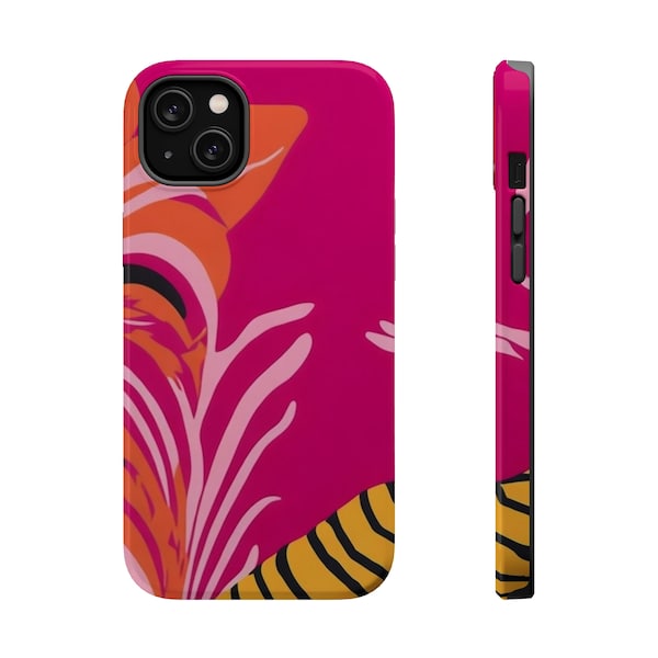 Fuschia Tiger Magsafe iPhone 14/14 Pro Case, iPhone 13/13 Pro Case, iPhone 12/12 Pro Case, iPhone 11 Pro Max Case