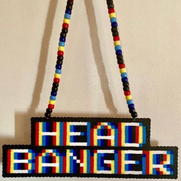 Trippy Headbanger Perler Necklace