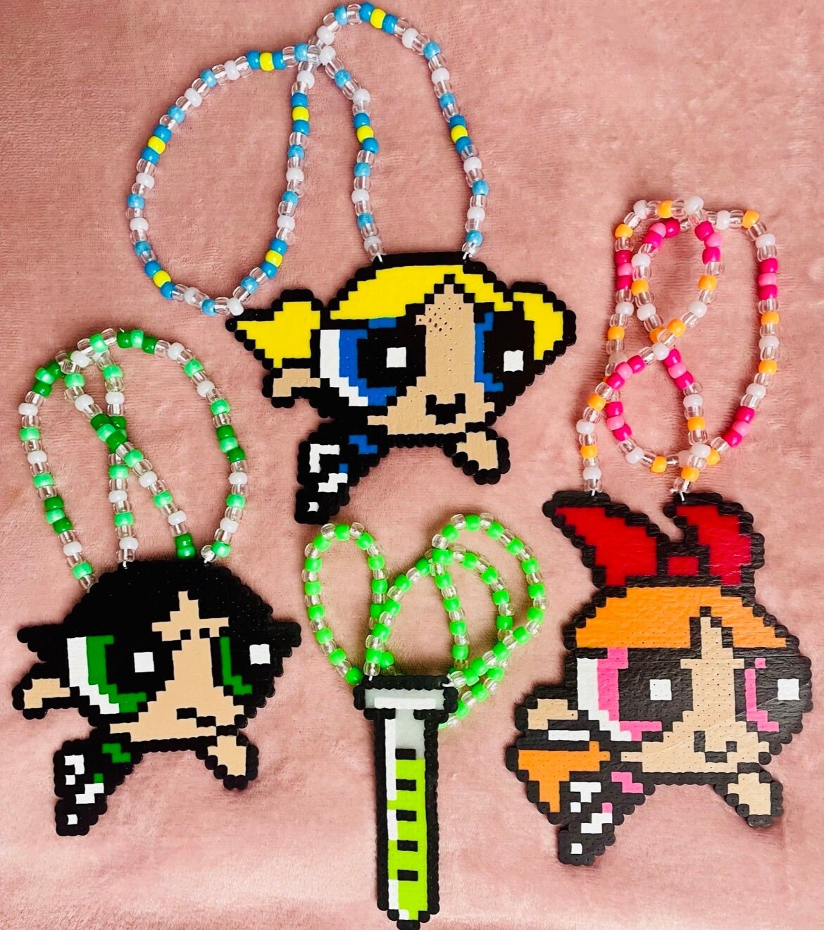 Powerpuff Girls Perler Necklace Etsy