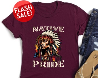Native Pride Shirt, Chief Head Shirt, Equality Shirt, Indigenous Awareness Gift, American Native Shirt, Native Feather Shirt, Indigenous Tee