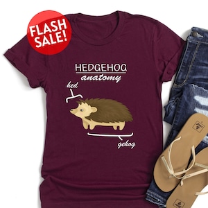 Hedgehog Anatomy Shirt, Gift For Hedgehog Mom, Women Hedgehog Shirt, Hedgehog Enthusiast Shirt, Animal Lover Shirt, Porcupine Shirt, Pet Tee