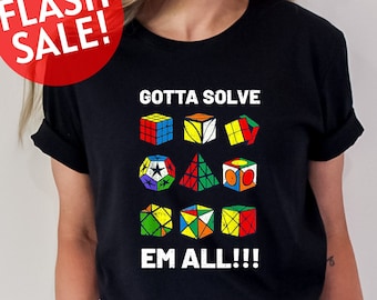 Gotta solve em all Shirt, Rubik's Solve Lover Shirt, Colorful Cube Shirt, Competitive Speed Cuber Shirt, Math Cubing Shirt, Puzzle Tee, Mom