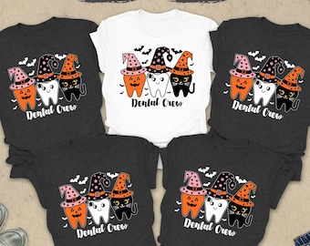 Halloween Dental Crew Shirt, Funny Dental Hygienist Assistant, Dental Office Group, Tech Halloween Shirt Gift, Dental Halloween Crew Shirt