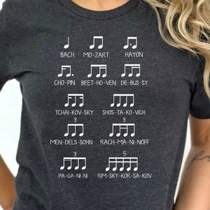 Composers Shirt, Music Legends Shirt, Composers Name Shirt, Classical Music Lover Tshirt, Gift For Music Teacher, Funny Notation Shirt, Girl