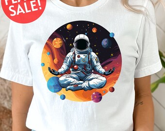 Astronaut Meditating Shirt, Outer Space Shirt, Space Planet Shirt, Solar System Yoga Tshirt, Meditating Universe Tshirt, Funny Science Shirt