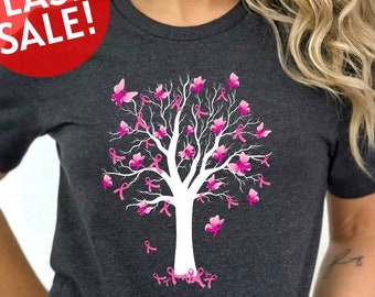 Pink Ribbon Tree Shirt, Breast Cancer Survivor Shirt, Cancer Tree Shirt, Motivational Tshirt, Pink Ribbon Tshirt, Cancer Fighter Shirt, Gift