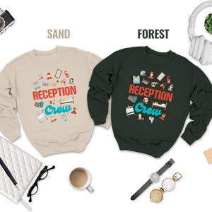 Reception Crew Sweatshirt, Front Office Crew, Recepcionist Sweaters, Reception Work Life, Recepcionista Team Sweaters, Hotel Stuff Sweater