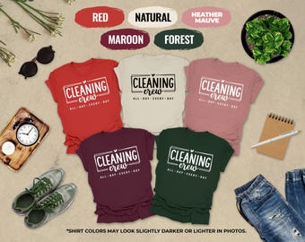 Cleaning Crew Shirt, Cleaning Lady Shirt, Gift For House Cleaner, Housekeeping Shirt, Strong Women Shirt, Cleaning Squad Shirt, Maid Service