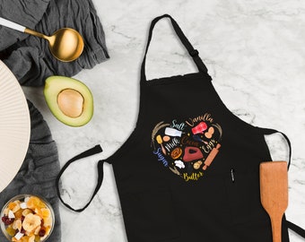 Bake heart apron, baker apron, cooking apron, funny apron, chef apron, Mothers Day Baking Gift, baking apron, gift for mom, mothers day gift