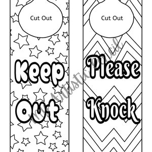 Printable Door Hanger Sign| Door Knob| Hangers for Kids Rooms| Door ...